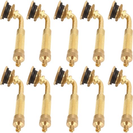 Lot de 10 valves de pneus en cuivre pour engins de terrassement, grand diamètre (60 à 80 mm), angle de 45°, pour chargeuses, bulldozers et excavatrices. (1/5)