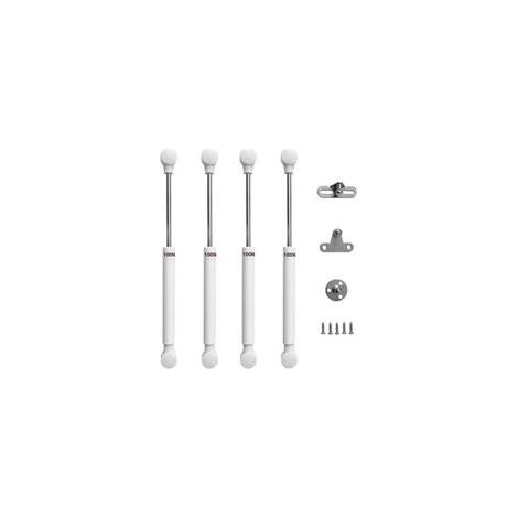 Un ensemble de 4 ressorts à gaz pour portes de meubles de cuisine, comprenant un ressort à gaz d'ouverture vers le haut de 100 N, un amortisseur de charnière et un support à piston pneumatique, pour s (1/5)