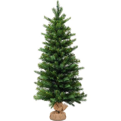 COSTWAY Árbol de Navidad Artificial de 90cm con 50 Luces LED y Función de Temporizador Decoración para Navidad Hogar Oficina Fiesta Verde (1/5)