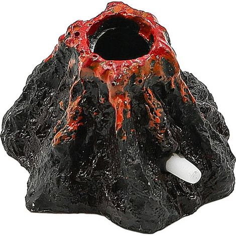 Décoration de Volcan pour Aquarium avec Bulleur d'Air Ornement de Résine pour Poisson Bassin (1/5)