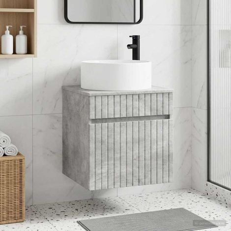 Vanidad de lavabo montada en la pared Gris Hormigón