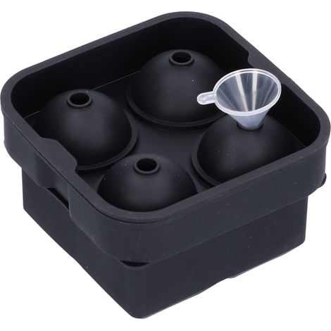 2 Moules à Glaçons en Silicone Élastique Noir, 4 Cavités Réutilisables, Lot de 2, Fabrication de Glaçons DIY