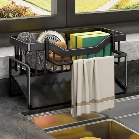 1 Organisateur d'évier, Acier Inoxydable, Drainage Rapide, Pour Cuisine