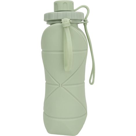Gourde Pliable 600ml Vert Silicone Alimentaire Grande Capacité Bouteille d'Eau Portable pour Voyage Sport Usage Chaud Froid Réutilisable (1/5)