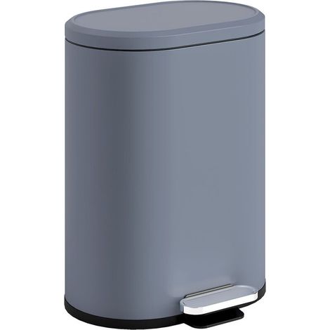 Poubelle cuisine 6L, pédale métal grise avec seau intérieur amovible, couvercle silencieux, 24,5x21,5x29,5cm, compacte et robuste (1/5)