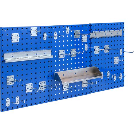 Wall-Mounted Pegboard Kit with 3 Pegboards for Garage Workshop-Navy (1/5)