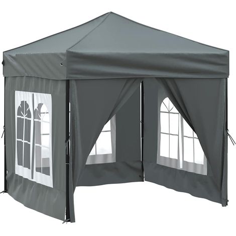 Tente de réception pliable - Tonnelle de jardin - Barnum avec parois Anthracite 2x2 m fr11188 - Maison La Vie (1/5)