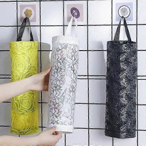 Lot de 3 sacs de rangement suspendus pour sacs poubelle, distributeur de cuisine, support mural pour sacs poubelle, accessoires de rangement pour la maison (1/5)