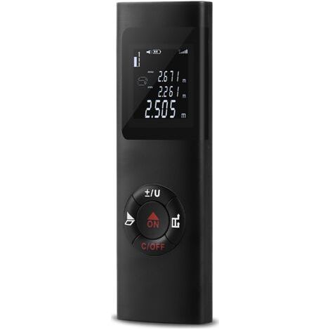 Télémètre laser 0,02 à 60 m – Précision +/- 1,5 mm – Écran LCD rétroéclairé – Recharge USB pour usage chantier (1/5)