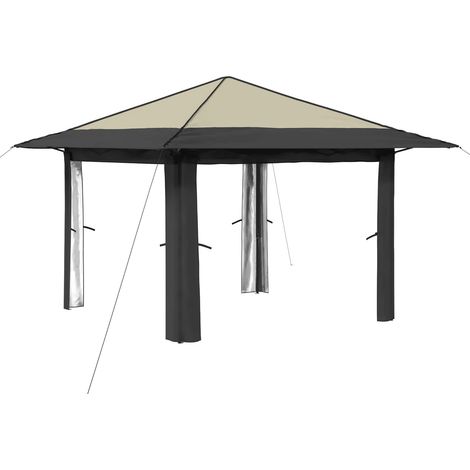 Gazebo sin Pared Lateral 3,3 x 3,3 m Crema y Antracita vidaXL (1/5)