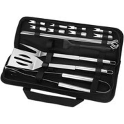 Ensemble d'Outils De Barbecue, 16PCS Barbecue Ustensiles en Acier Inoxydable pour Grillade avec Boîte de Rangement/Spatule/Fourchette/Pince/Brochettes et Pinceau pour Extérieur/Camping/Jardin, (1/4)