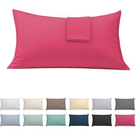 Taies Oreiller 50x75 cm Lot de 2 Coton Polyester Cerise (1/5)