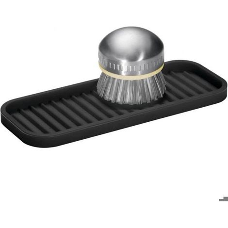 Porte-savon pratique pour la cuisine Plaque à savon en silicone Porte-savon éponge antidérapant Noir (1/5)
