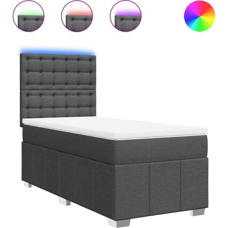 Maison Exclusive - Giroletto a Molle con Materasso Grigio Scuro 90x200 cm Tessuto