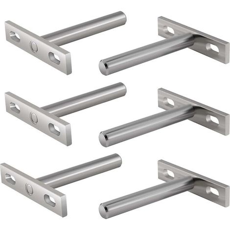 Support métallique pour étagère flottante, fixation invisible de 7,6 cm (3 pouces). Support invisible pour étagère flottante murale.