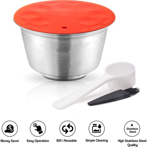 Capsule de lait réutilisable en acier inoxydable, rechargeable, compatible avec Dolce Gusto (1/4)