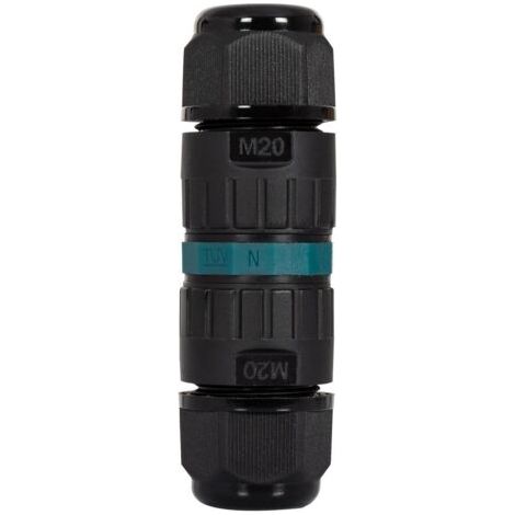 Connecteur Câble Étanche 3 Contacts 0.5-2.5mm² IP68 Sans Vis Noir (1/2)