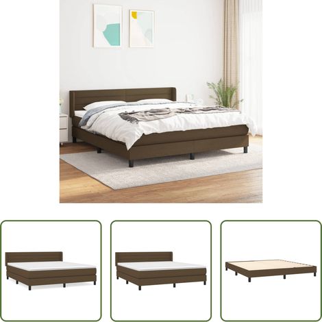 Matratze - Boxspringbett mit Matratze Dunkelbraun 160x200 cm Stoff (1/5)