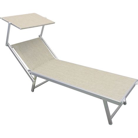 Lettino prendisole da Giardino in Alluminio cm 183x61x38 - MILBURN - Colore: Beige (1/3)