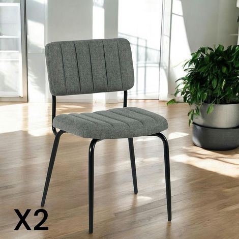 Chaise vintage grise FAIRLIE (lot de 2) (1/3)