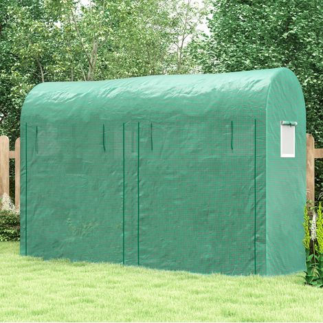 Invernadero de jardín con puerta y ventanas PE 300x100x200 cm OKMYHOME (1/5)
