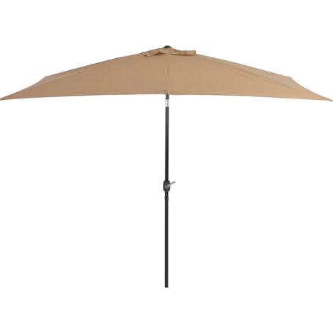 Parasol avec mât en métal 300x200 Taupe (1/5)
