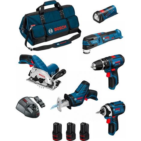 BOSCH Kit BMKB6-28BD3 (GSB 12V-15 GDR 12V-105 GKS 12V-26 GOP 12V-28 GSA 12V-14 GLI 12V-80 3x2,0AhGAL1230CVHDBAG) (1/5)