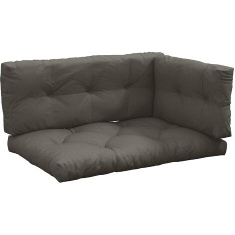 Ensemble de 3 coussins d'extérieur 120x80x12cm – Housse en polyester gris foncé – Rembourrage épais pour confort optimal (1/5)