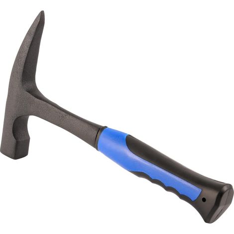 1 - Marteau De Géologue - Marteau De Maçonnerie - Acier Forgé Avec Pointe Effilée - Pour Prospection Et Bricolage - Bleu Et Noir - 34x18 Cm