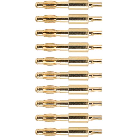10 pièces Connecteur Banane Mâle 4mm Doré à Souder pour Câblage et Tests Électriques (1/5)