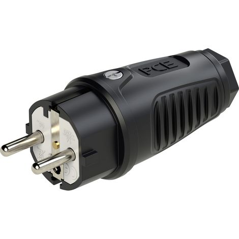 PC Electric 0521-ss Schutzkontaktstecker Gummi 250 V Schwarz IP54 (1/2)