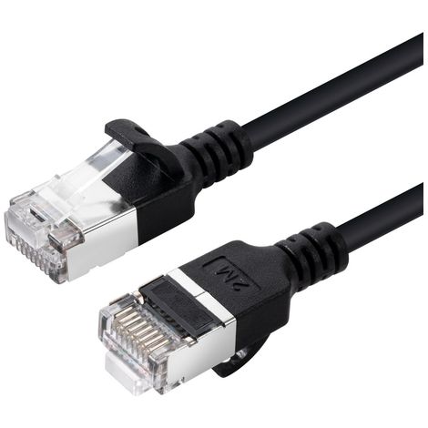 Cavo di rete LAN RJ45 CAT6a U/FTP STP 10 m Nero Sottile (1/3)