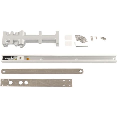 Ferme-Porte Commercial, Vitesse de Fermeture Réglable Ferme-Porte Hydraulique Silencieux avec Poulie et Feuille de Fixation Ferme-Porte Résidentiel en Fonte D'aluminium Intégré sans Soudure (1/5)