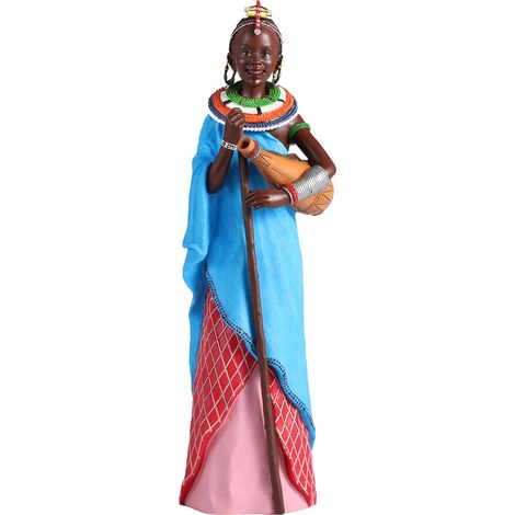 Signes Grimalt Figura africana africana ed elefanti  Figura africana blu - 26x8x7cm