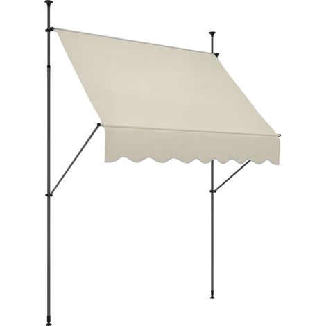 Store Nuncio autoportant inclinable rétractable 2x1,2m sable sans perçage terrasse balcon (1/5)