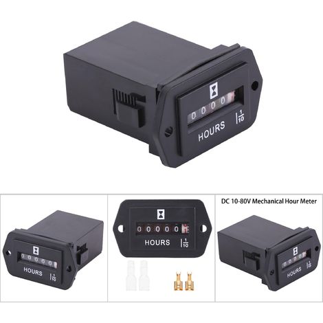Compteur Heures Mécanique 6-80V DC pour Moteur Diesel, Bateau, Générateur, HM002 (1/5)