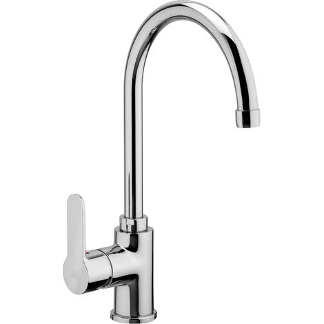 Rubinetto miscelatore lavello Paffoni Blu canna alta girevole in ottone cromo (1/3)