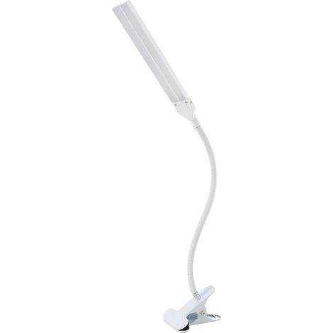 Lampe de bureau à clipser, double tête, soins oculaires, veilleuse LED à intensité variable, pour étudiants, enfants, bureau, lecture, chevet, blanc