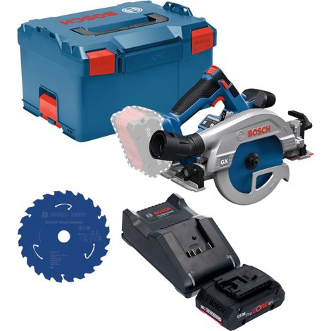 Scie circulaire sans fil Bosch GKS 18V-57-2 GX Professional 18 V 165 mm sans balais + 1 batterie ProCORE 4,0 Ah + chargeur + L-Boxx (1/5)