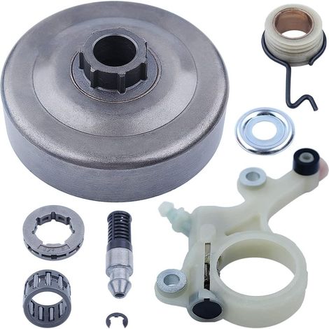 Kit de pompe à huile de pignon d'embrayage pour MS271 pour tronçonneuse Stihl MS 271 .325-7T, tambour d'embrayage, pignon de jante, roulement à aiguilles, rondelle, clip E, filtre à huile, pompe à hui (1/5)