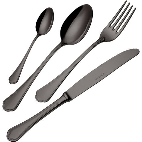 Servizio Set di Posate 24 Pezzi in Acciaio 18/10 PVD Eme Domus Black (1/2)