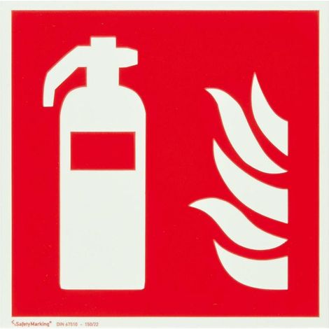 Cartello sicurezza antincendio fp fotoluminescente autoadesivo 100x100 mm