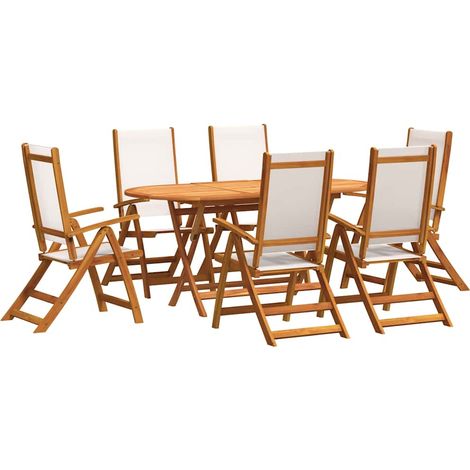 Maison Exclusive - Set Pranzo da Giardino 7pz Legno Massello di Acacia e Textilene