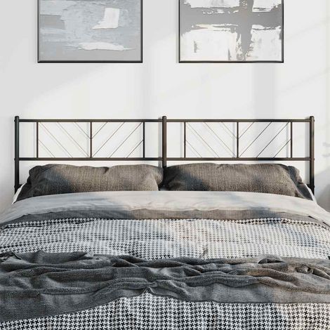 Cabecero de metal negro 180 cm vidaXL
