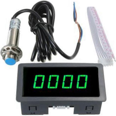 Tachymètre numérique à 4 LED, compteur de vitesse en tr/min, haute précision (1/4)