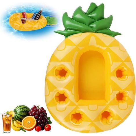 Aufblasbare Avocado-Kühlbox (73 x 53 cm) mit 6 Becherhaltern – Tropische schwimmende Bar für Getränke und Snacks, für Pool-, Strand- und Gartenpartys (1/5)