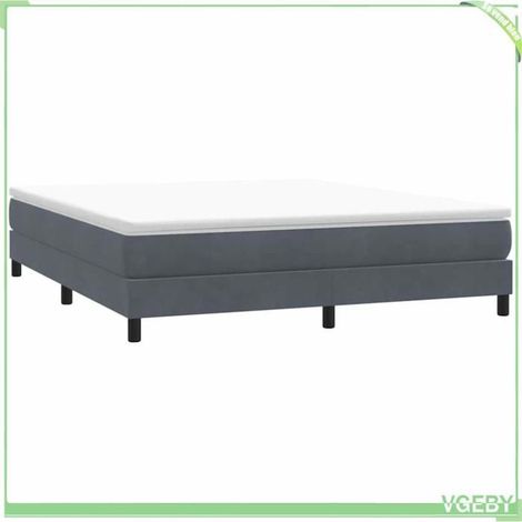 Sommier à lattes - Modèle 3315838 - 180x210 cm (2 places) - Velours gris foncé - Contreplaqué et bois d'ingénierie (1/5)
