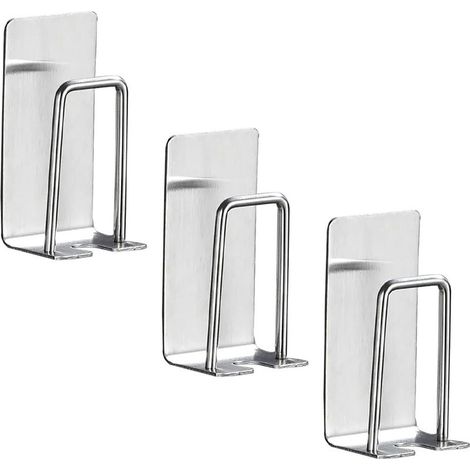 Porte-brosse à dents électrique en acier inoxydable, trois, rangement mural pour brosse à dents de douche, gain de place, pour salle de bain (1/5)