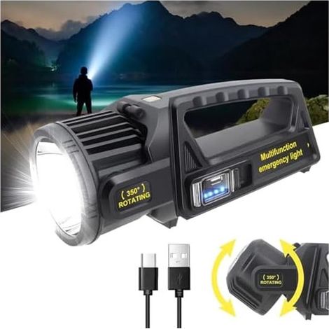 LED-Handlampe LED-Taschenlampe 350 000 Lumen extrem lange Standby-Zeit leistungsstarke wasserdichte Campinglampe ultraheller Suchscheinwerfer mit 9