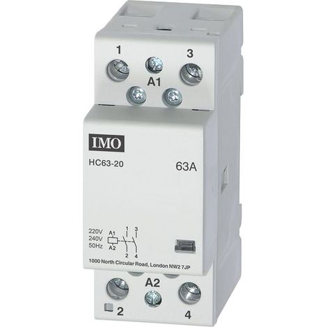 Contacteur modulaire 63A, bobine 230VAC, 2NO, 3 modules - IMO